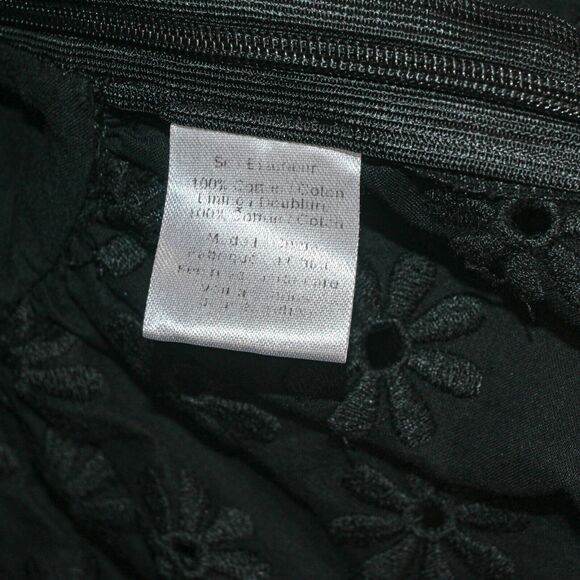 Caroline Constas Women's Wren Puff Sleeve Eyelet Embroidered top in Black sz XS - Picture 7 of 8